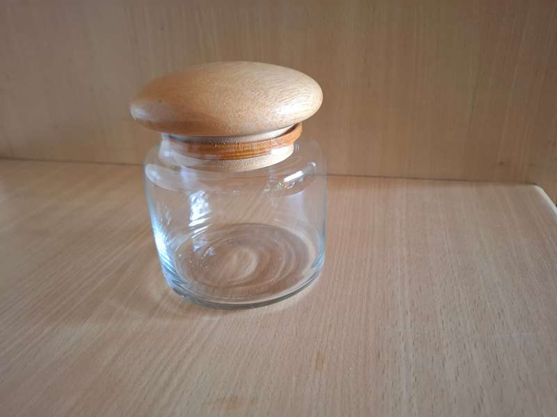 Round Glass Storage Jar - width 10cm height 10cm
