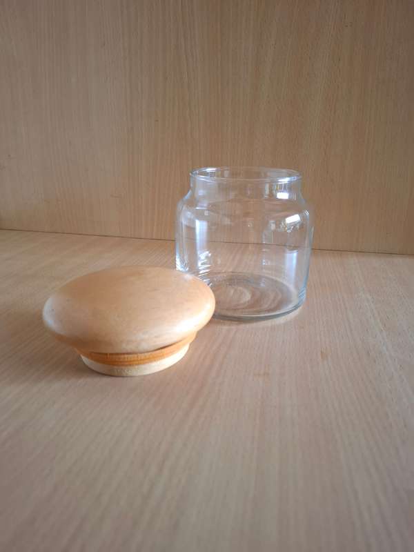 Round Glass Storage Jar - width 10cm height 10cm