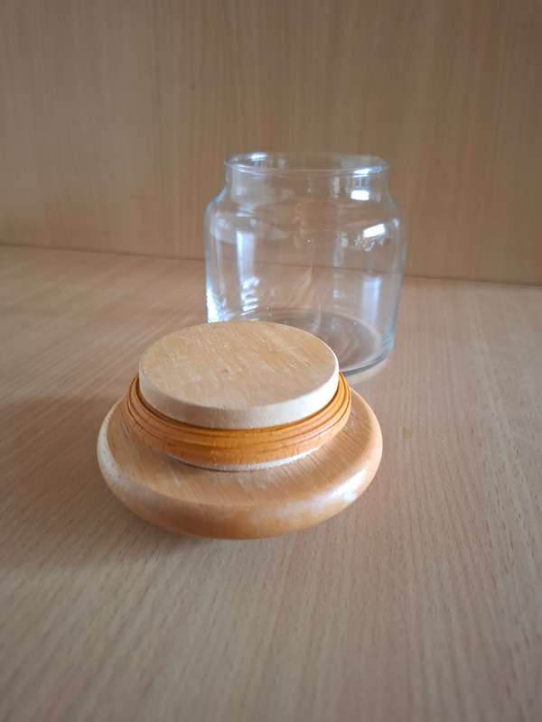 Round Glass Storage Jar - width 10cm height 10cm