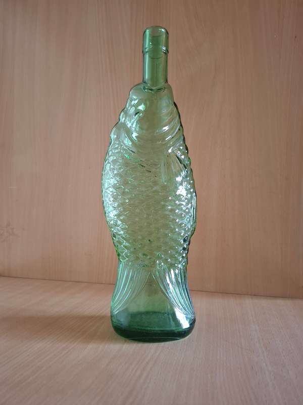 Fish shaped Glass Bottle - height 33cm width 13cm