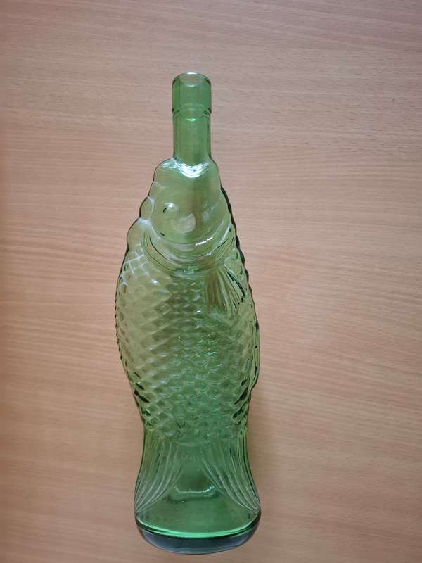 Fish shaped Glass Bottle - height 33cm width 13cm