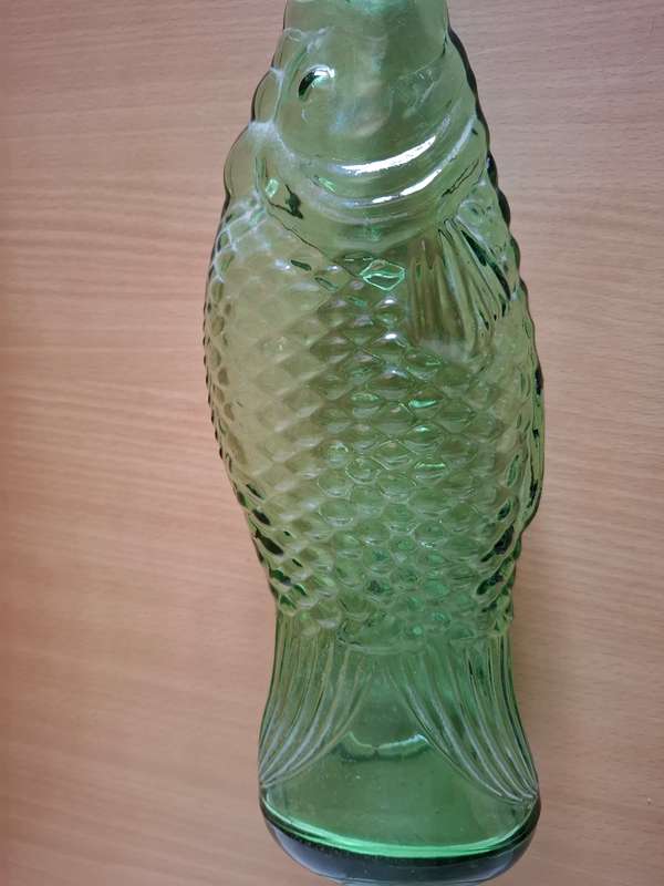 Fish shaped Glass Bottle - height 33cm width 13cm