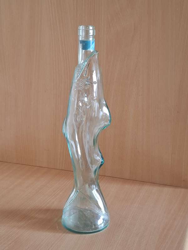 Shark Shape Glass Bottle - height 38cm width 12cm