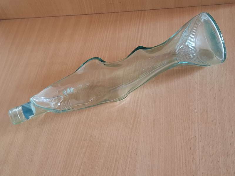 Shark Shape Glass Bottle - height 38cm width 12cm