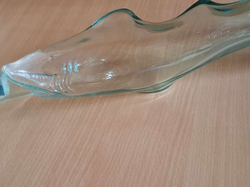 Shark Shape Glass Bottle - height 38cm width 12cm