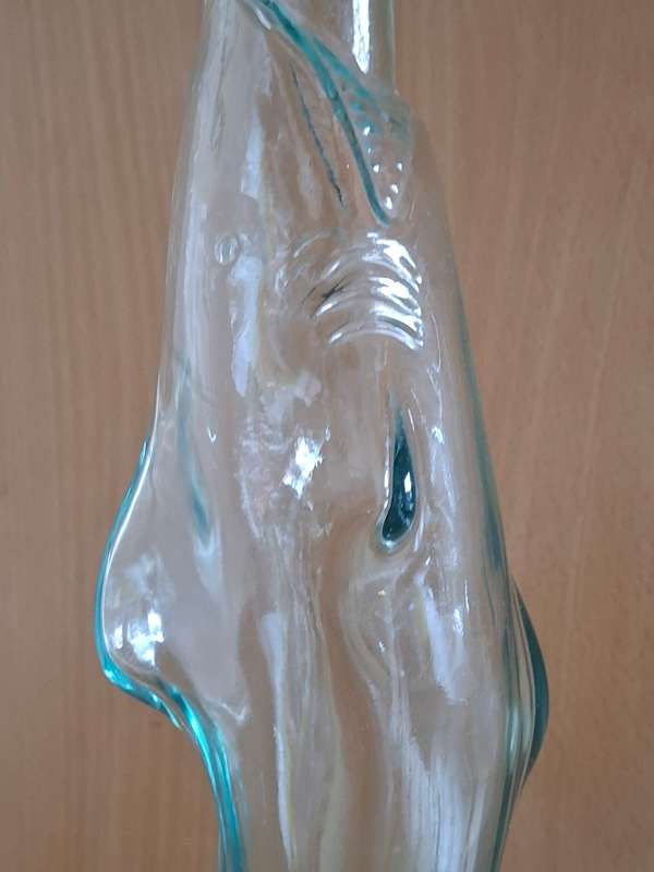 Shark Shape Glass Bottle - height 38cm width 12cm