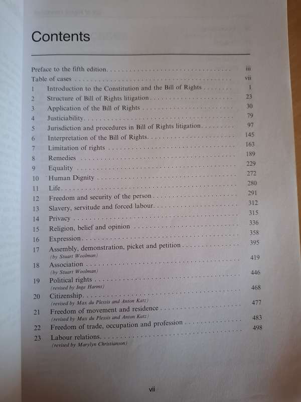 The Bill of Rights Handbook : Ian Currie & Johan de Waal  (Fifth Edition)  Paperback