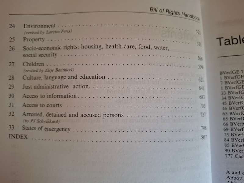 The Bill of Rights Handbook : Ian Currie & Johan de Waal  (Fifth Edition)  Paperback
