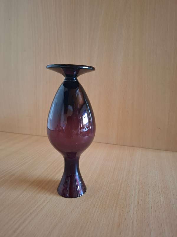 Purple Glass Vase - height 15cm width 7cm