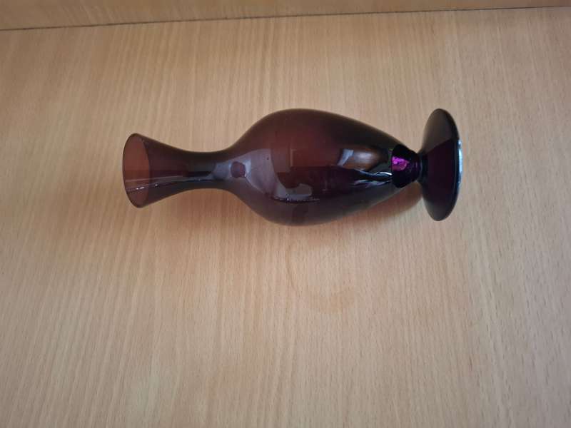 Purple Glass Vase - height 15cm width 7cm