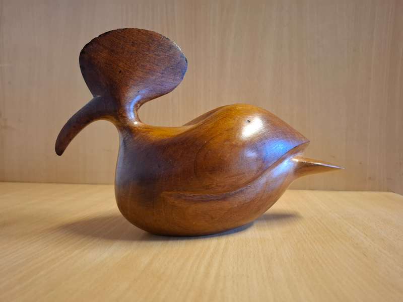 Wooden Bird Figurine - 25cm x 10cm height 16cm