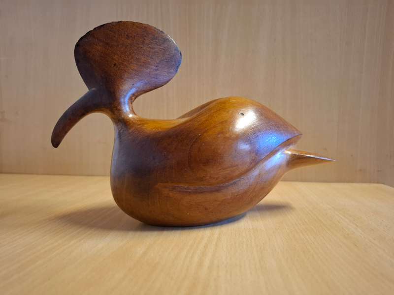 Wooden Bird Figurine - 25cm x 10cm height 16cm
