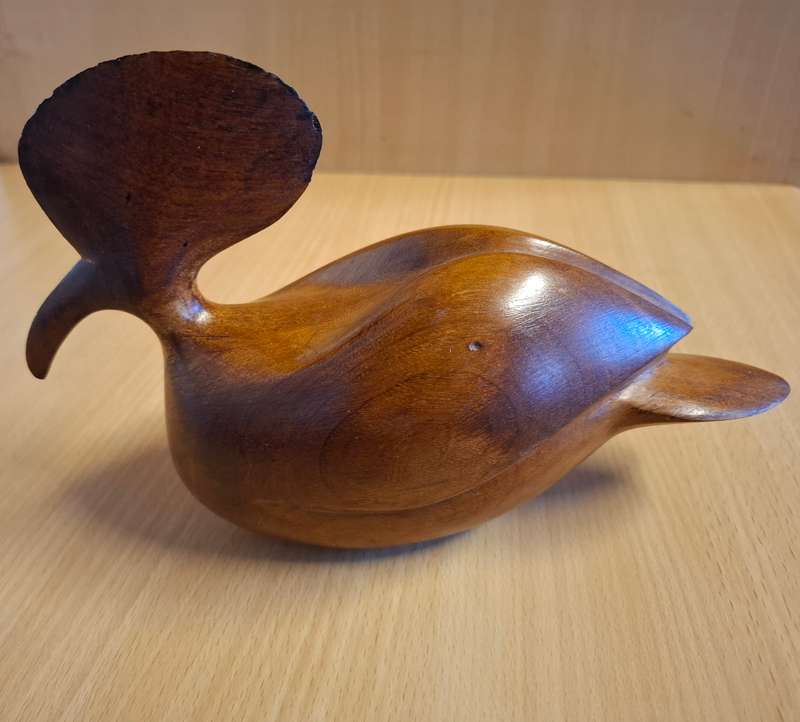 Wooden Bird Figurine - 25cm x 10cm height 16cm