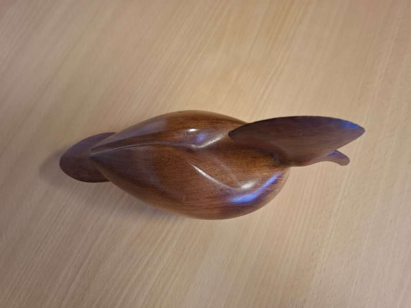 Wooden Bird Figurine - 25cm x 10cm height 16cm
