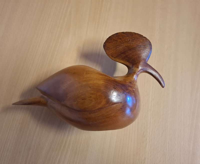 Wooden Bird Figurine - 25cm x 10cm height 16cm