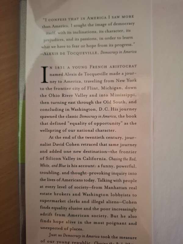 Chasing The Red, White and Blue - A Journey  in Toquevillie`s Footsteps : David Cohen  (Hardcover)