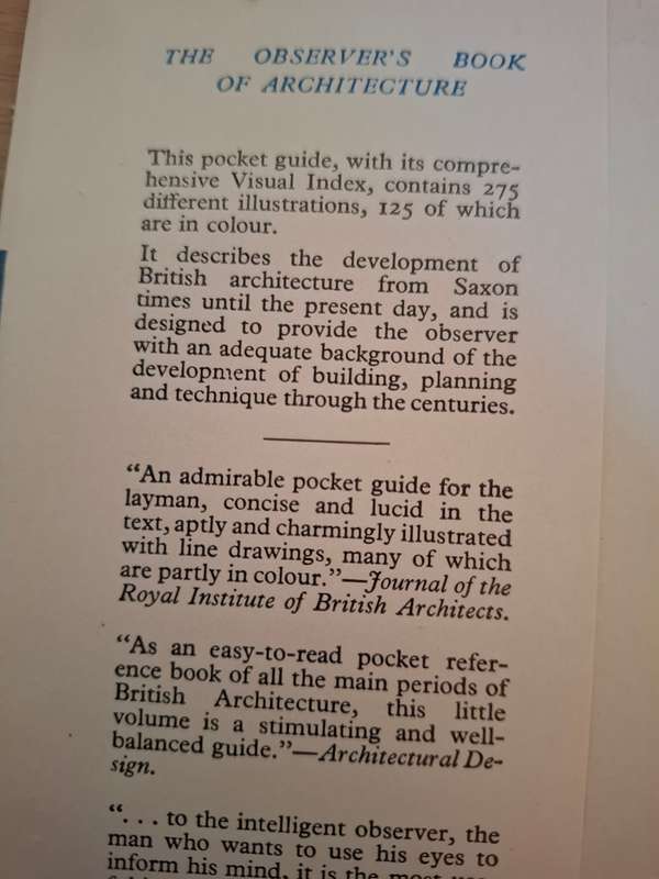 The Observer`s Book of Architecture : John MPenoyre & Michael Ryan  (Hardcover)