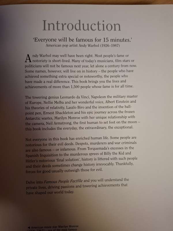 Famous People - Factfile (From Aristotle to Einstein and Mozart to Madonna)