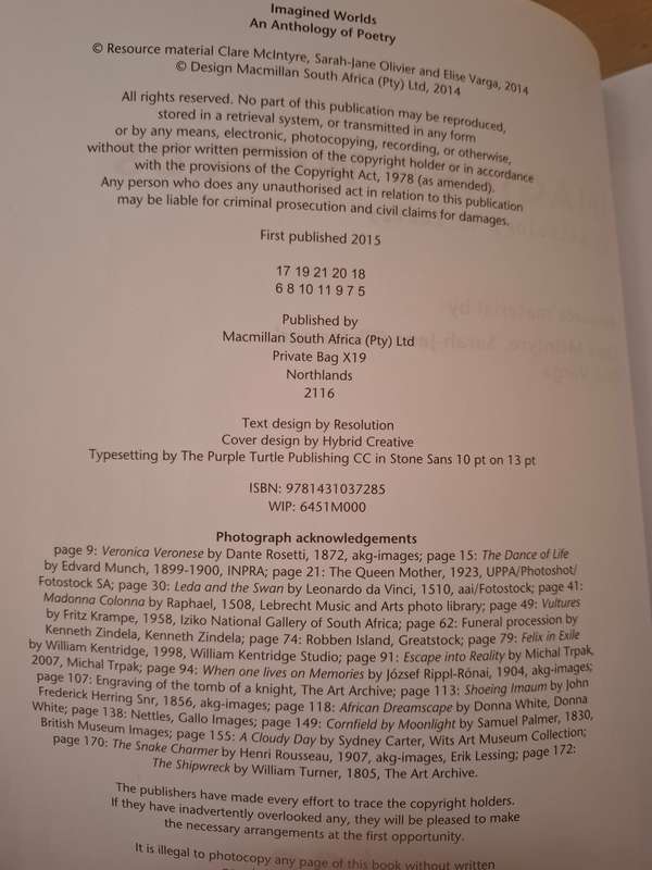 Imagined Worlds - An Anthology of Poetry  (Paperback)