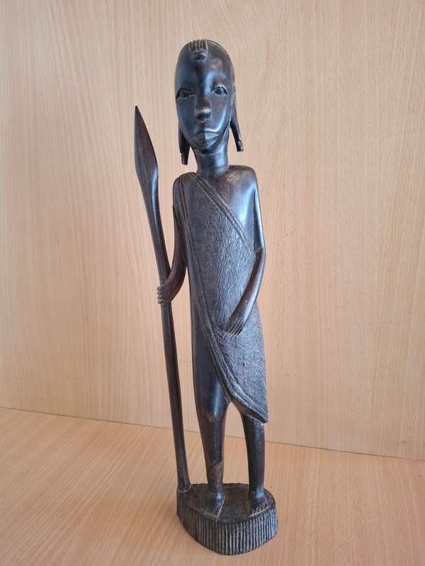 Set of 2 Wooden African Figurines  (35cm x 10cm)