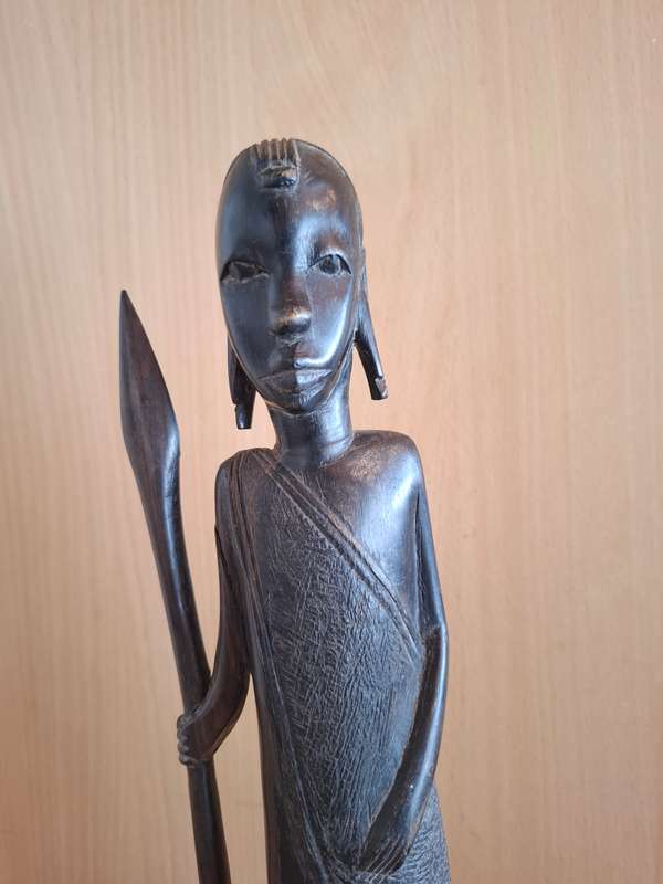 Set of 2 Wooden African Figurines  (35cm x 10cm)