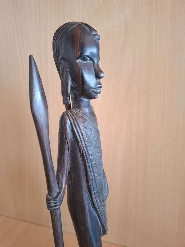 Set of 2 Wooden African Figurines  (35cm x 10cm)