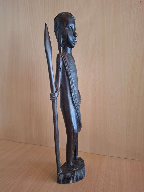 Set of 2 Wooden African Figurines  (35cm x 10cm)