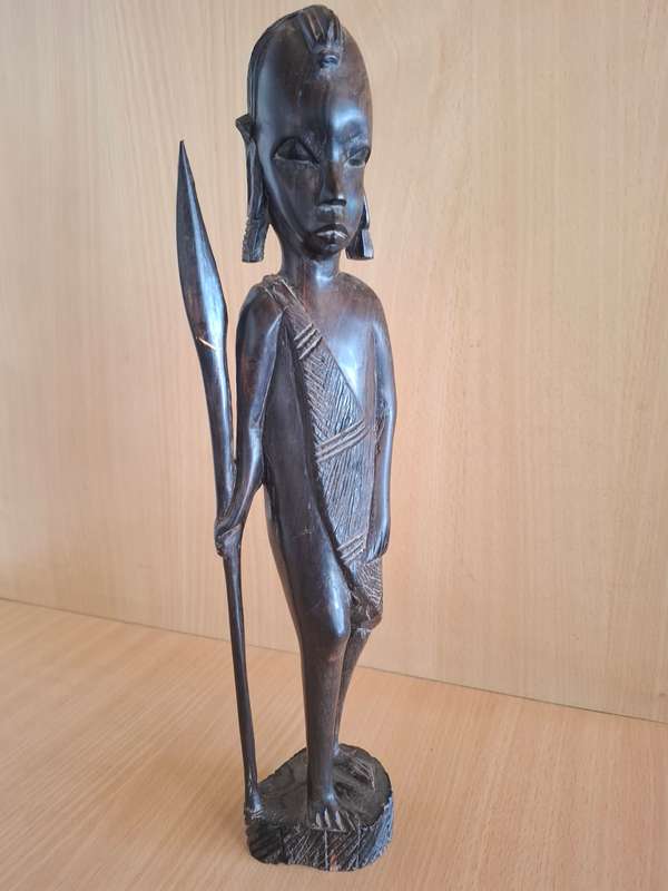 Set of 2 Wooden African Figurines  (35cm x 10cm)