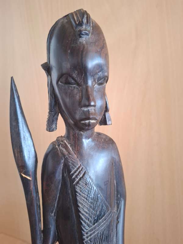 Set of 2 Wooden African Figurines  (35cm x 10cm)