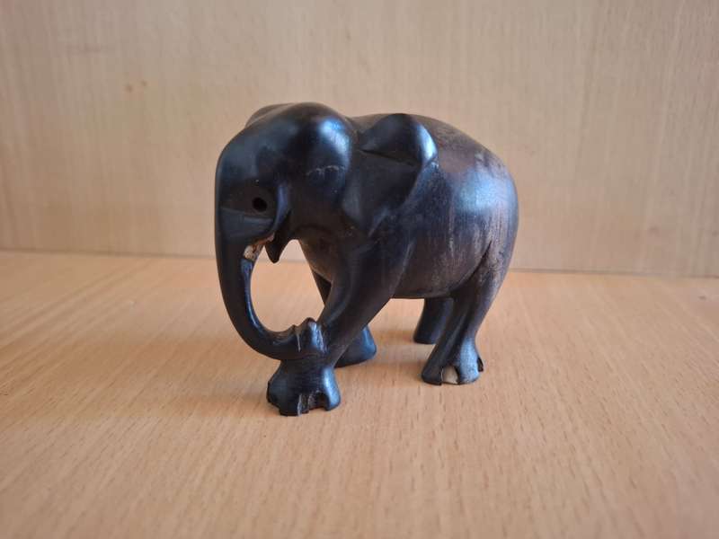 Set of 3 Wooden Elephant Figurines
