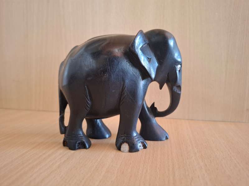 Set of 3 Wooden Elephant Figurines
