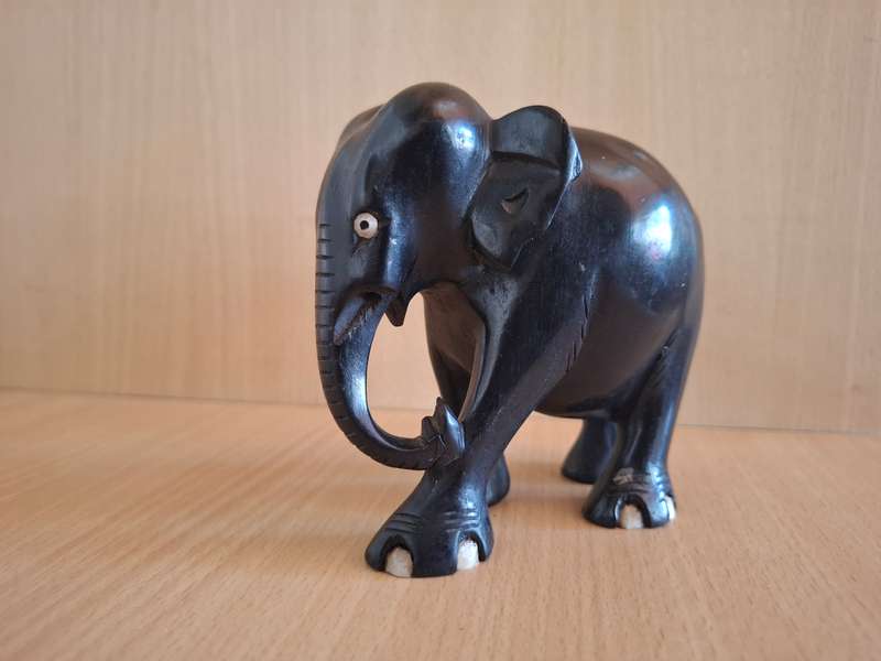 Set of 3 Wooden Elephant Figurines