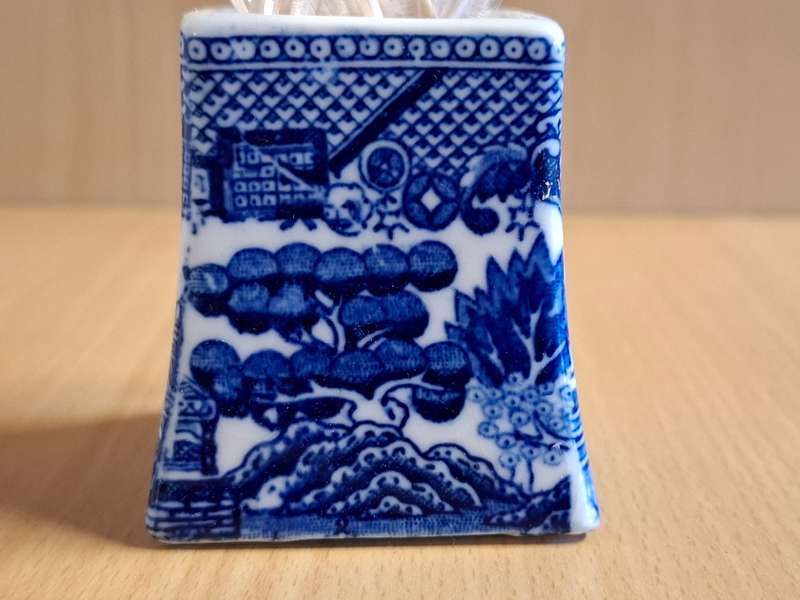 Small Blue & White Toothpick Holder - height 6cm width 5cm