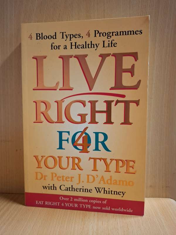 Live Right For Your Type : Dr Peter J. D`Adamo  (Paperback)