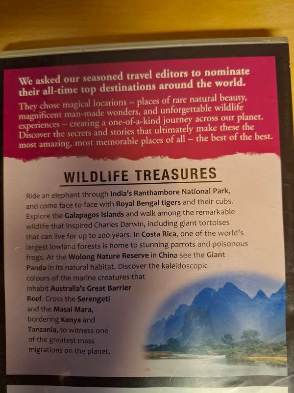 Readers Digest - Must See Places of The World - Wildlife Treasures - Dvd