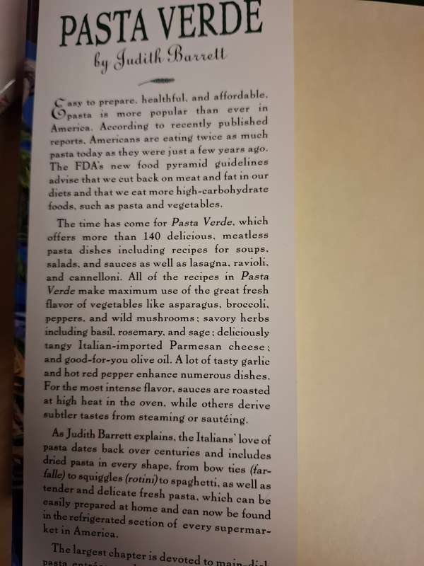 Pasta Verde - More than 140 Vegetarian Recipes : Judith Barrett  (Hardcover)