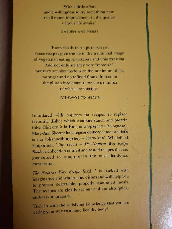 The Natural Way - Recipe Book 1 : Mary-Ann Shearer  (Paperback)