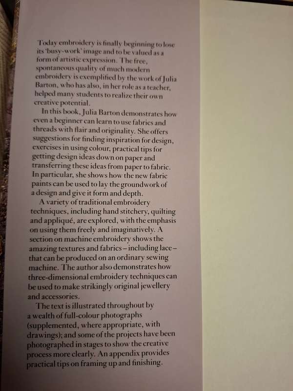 The Art of Embroidery : Julia Barton  (Hardcover)