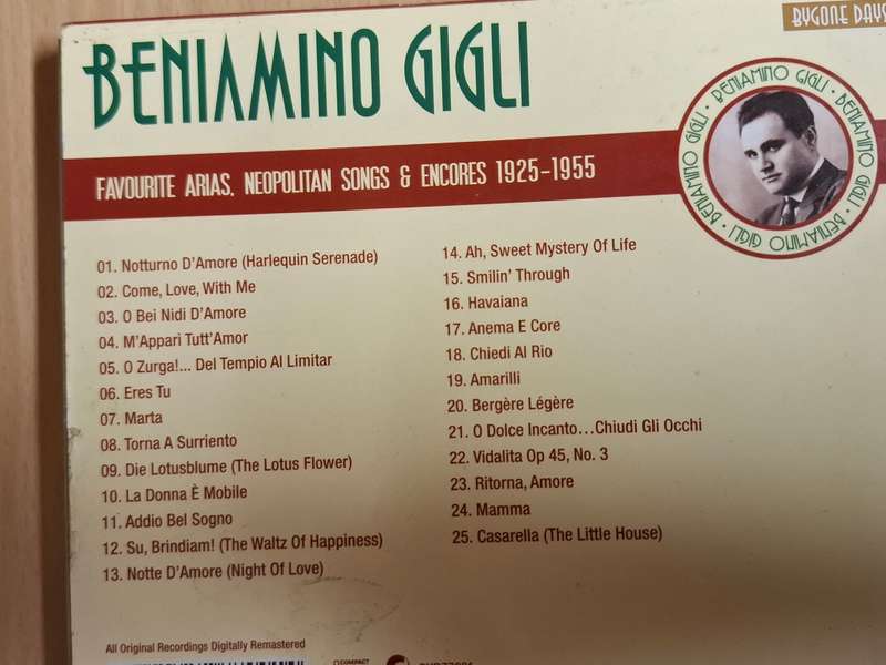 Beniamino Gigli - Favourite Arias Neopolitan Songs & Encores 1925-1955 (CD)