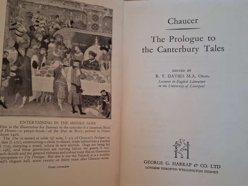 The Prologue to The Canterbury Tales - Chaucer - Edited by R.T. Davies  (Hardcover)