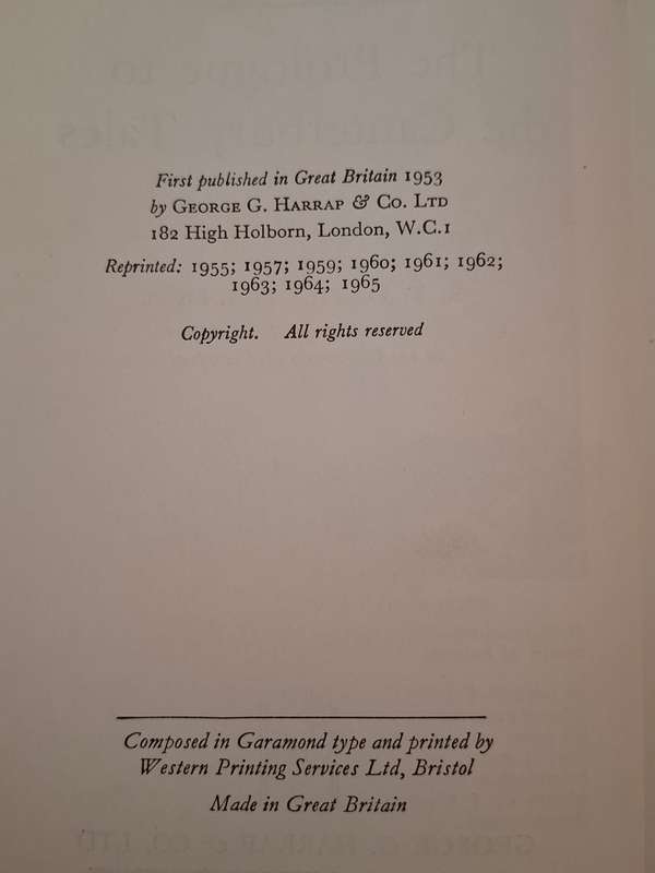 The Prologue to The Canterbury Tales - Chaucer - Edited by R.T. Davies  (Hardcover)