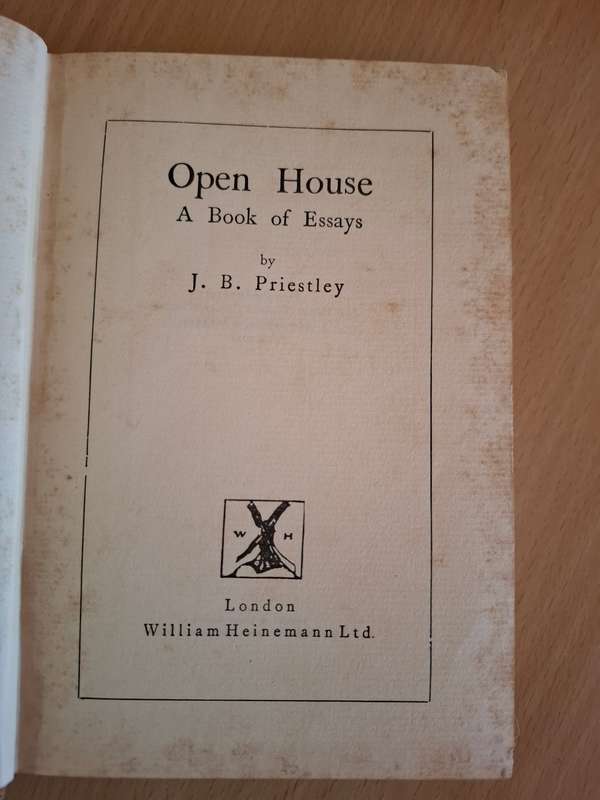 Open House - A Book of Essays by J.B. Priestley  (Hardcover)