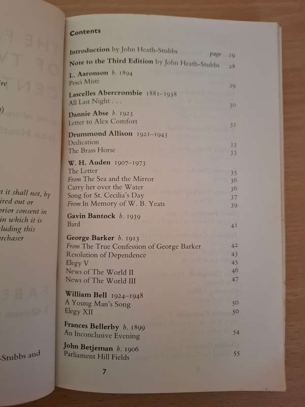 The Faber Book of 20th Century Verse Edited by Heath-Stubbs & David Wright (Paperback)