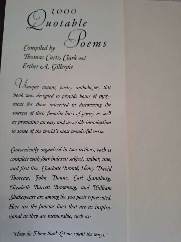 1000 Quotable Poems : Thomas Curtis Clark and Esther A. Gillespie  (Hardcover)
