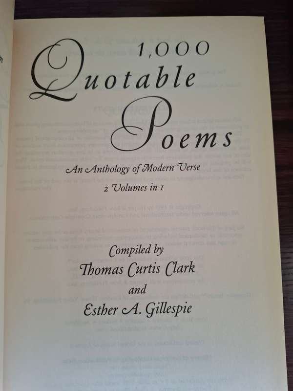 1000 Quotable Poems : Thomas Curtis Clark and Esther A. Gillespie  (Hardcover)