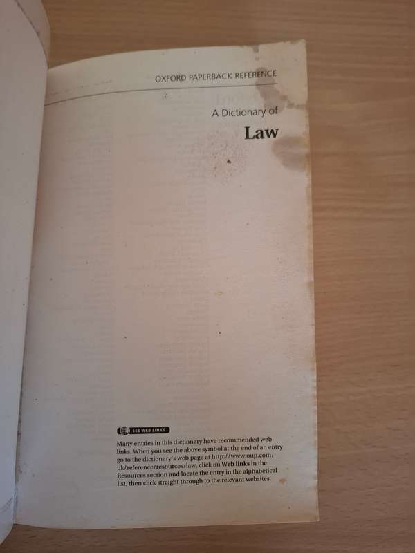 Oxford Dictionary of Law  (Paperback)