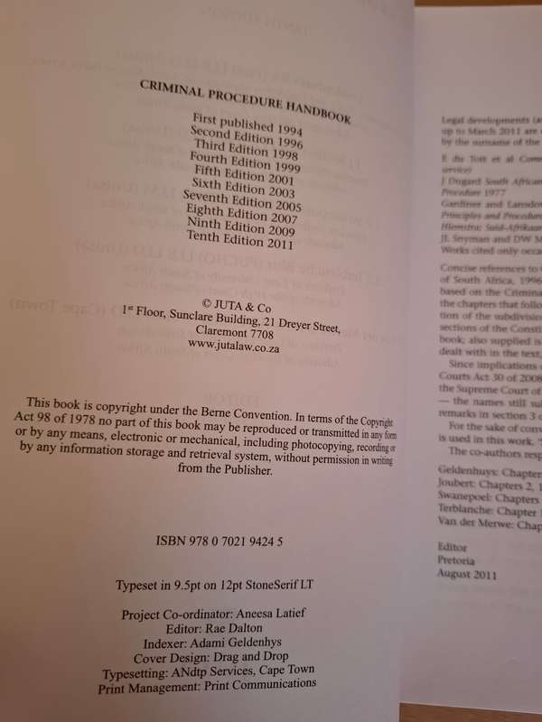 Juta - Criminal Procedure Handbook  (Tenth Edition)