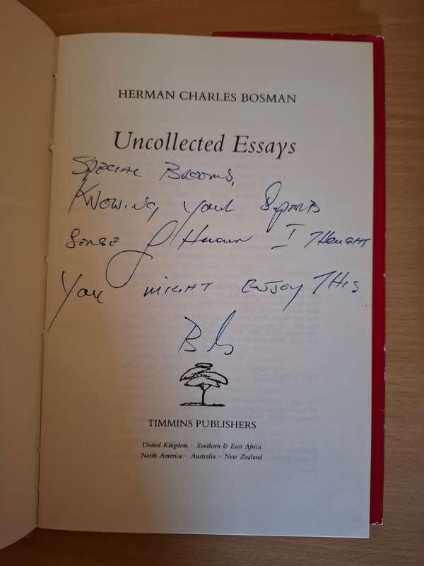 Uncollected Essays : Herman Charles Bosman  (Hardcover)