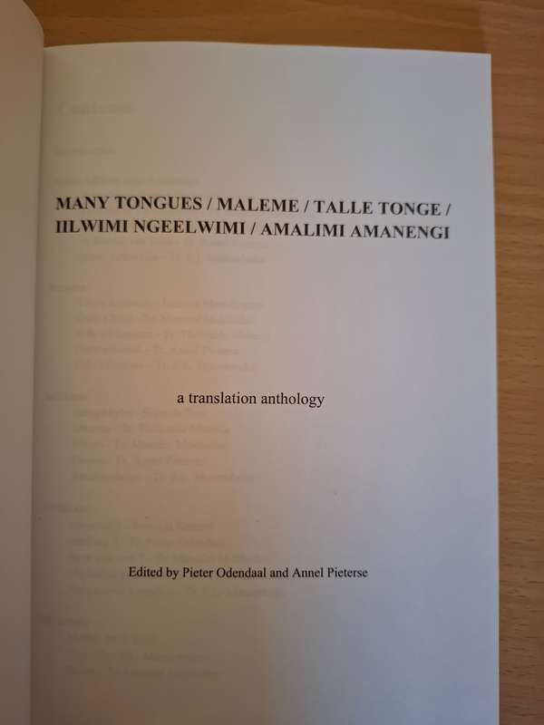 Many Tongues/Maleme/Talle Tonge- Edited by Pieter Odendaal and Annel Pieterse (Paperback)
