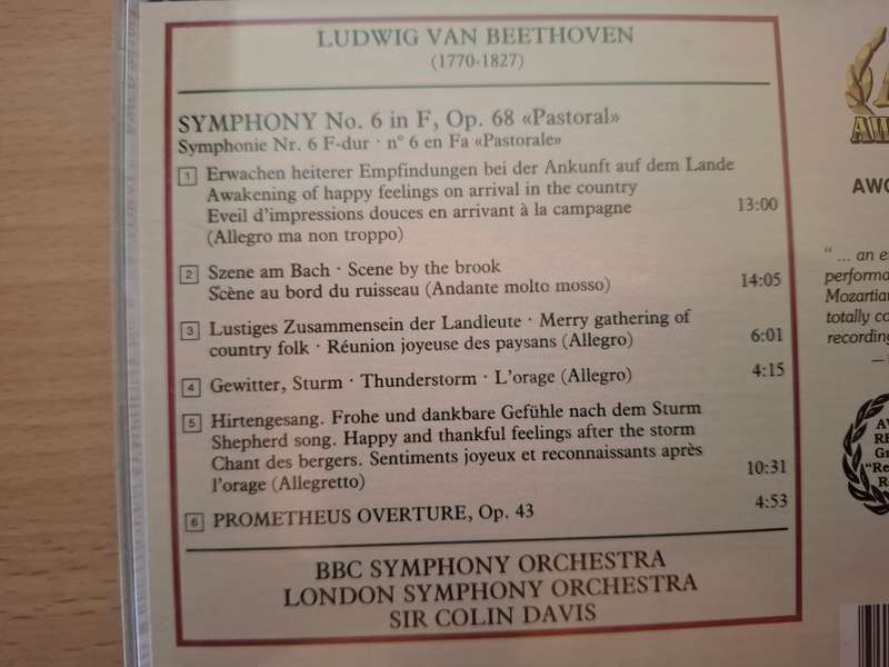 Ludwig van Beethoven Symphony No. 6 Pastoral Overture Prometheus  (CD)